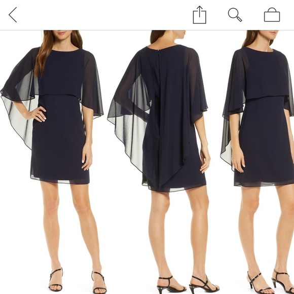 Vince Camuto Hot pink chiffon cape cocktail dress - Picture 8 of 13